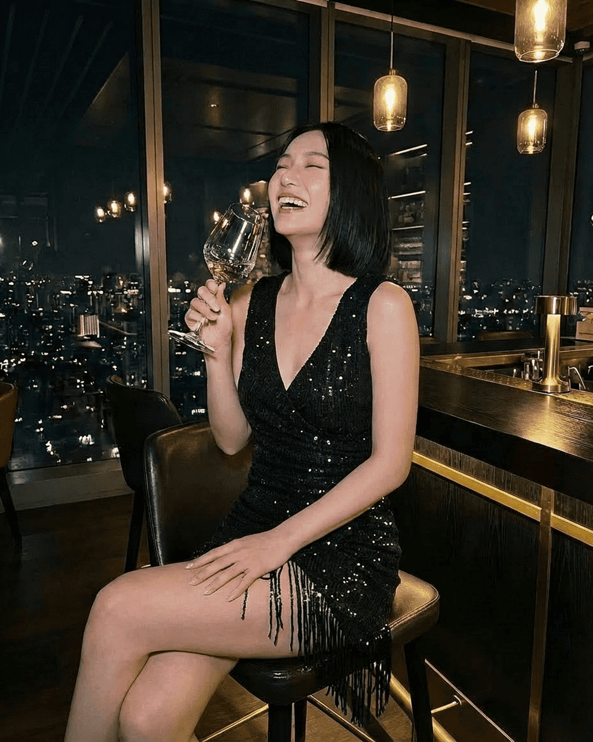 Anna-Berg | Sequin V-Neck Dress