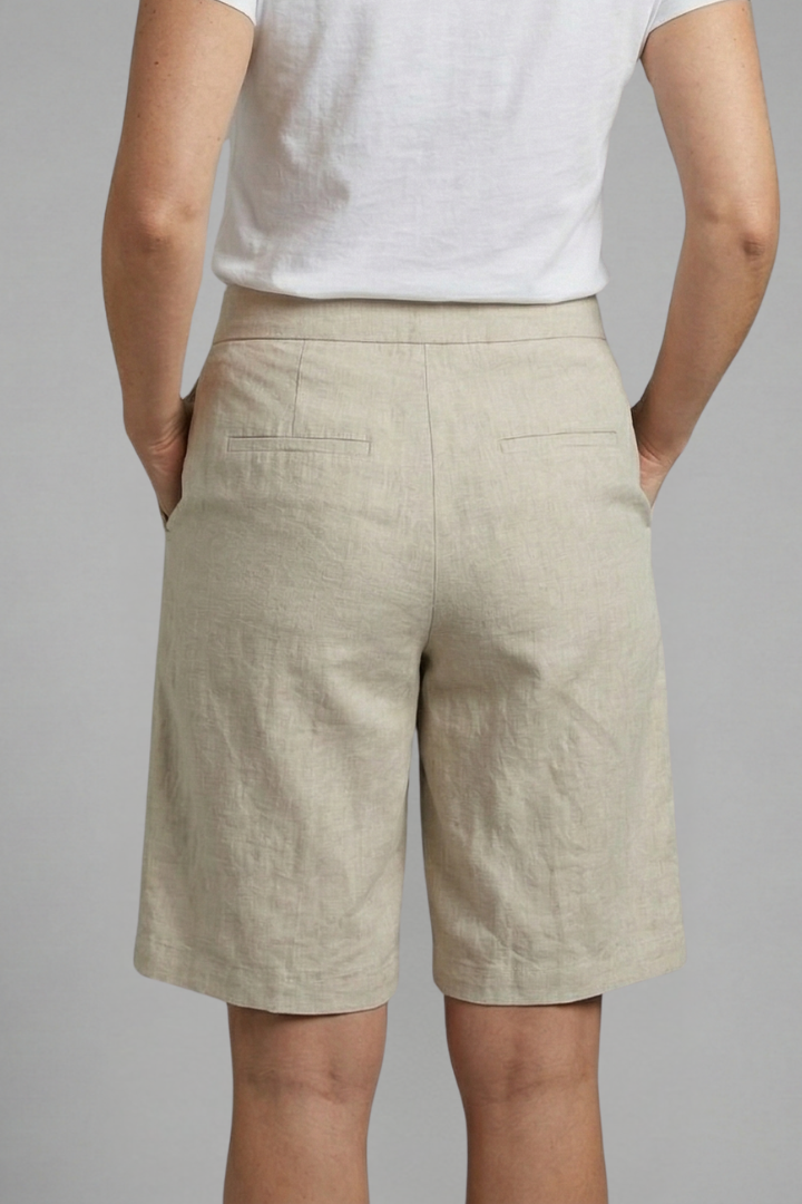 Anna-Berg | Elegant High Waisted Knee Length Shorts for a Polished Look