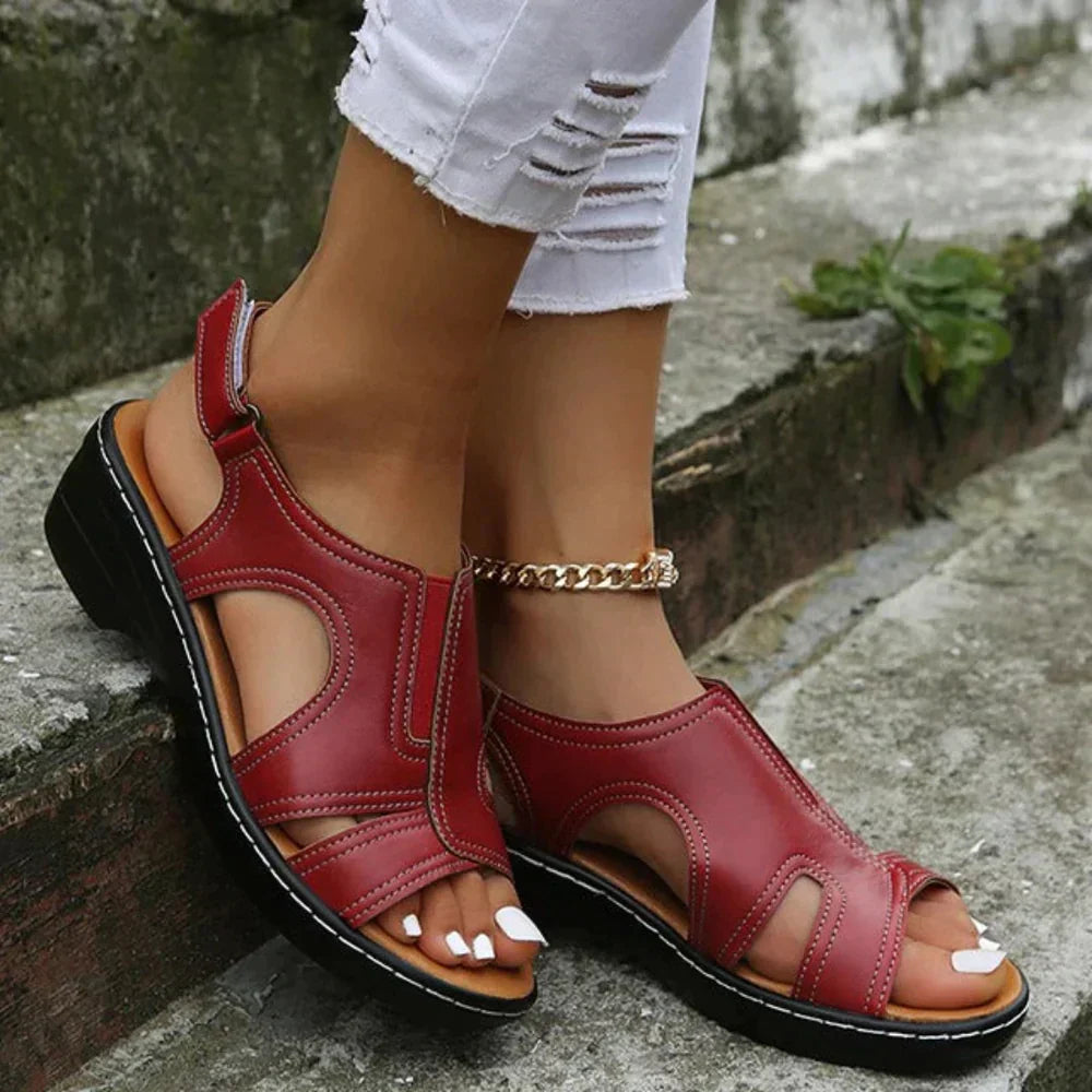 Anna-Berg | Sculpted Adjustable Sandals with Graceful Drape