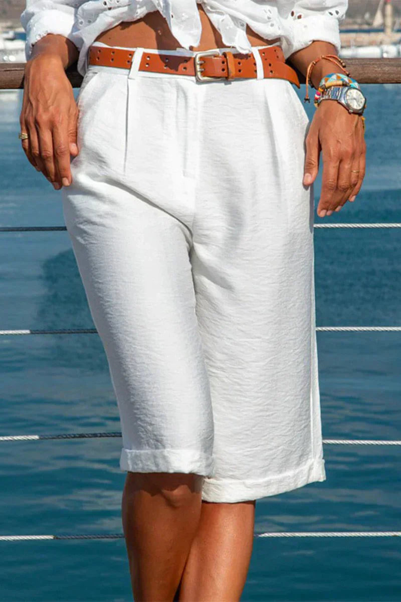 Anna-Berg | Statement High Waist Pleated Bermuda Shorts