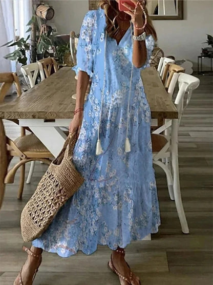 Anna-Berg | Flowing Bohemian Maxi Dress with a Timeless Finish