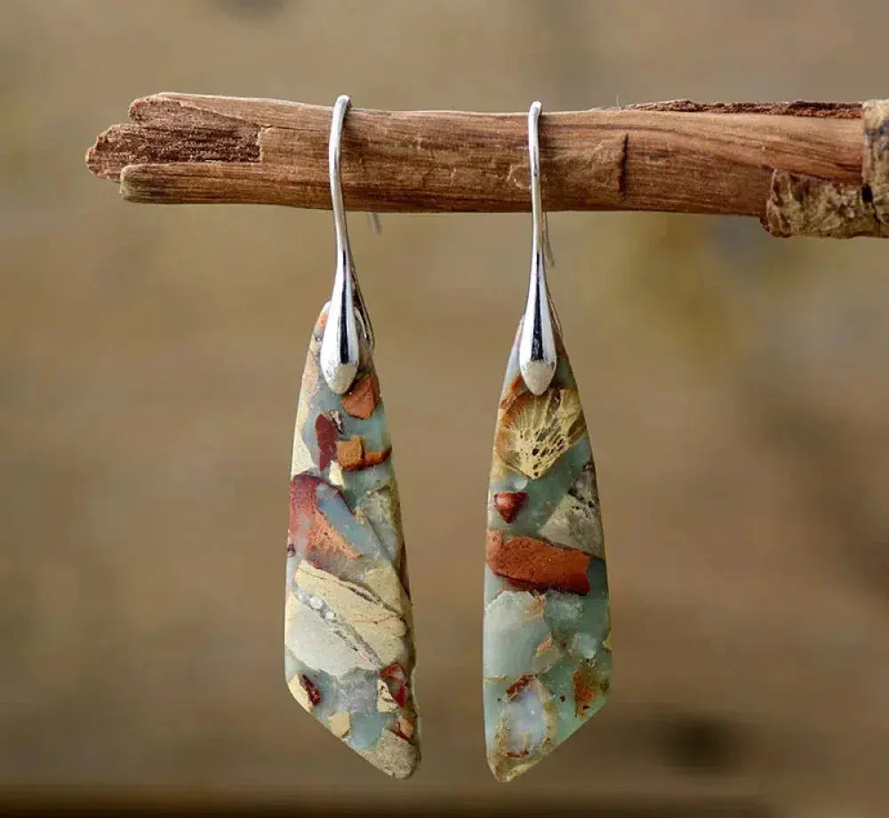 Vintage natural stone earrings