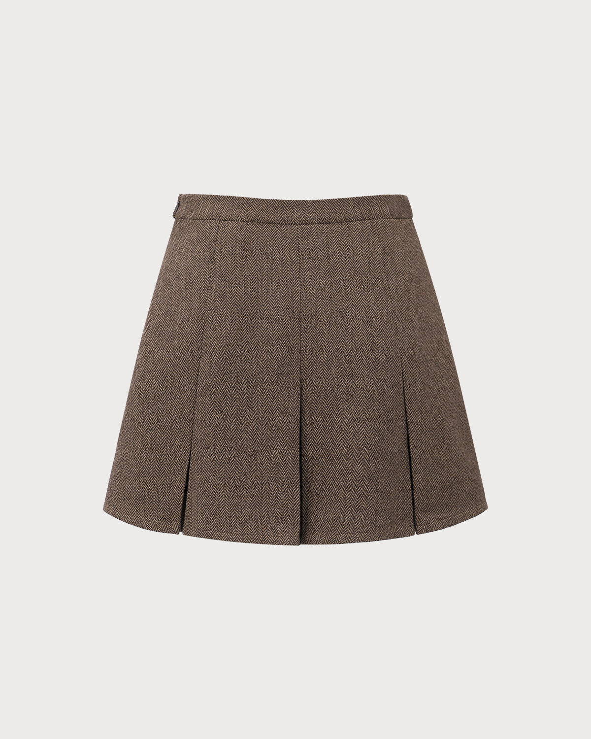Anna-Berg | Brown Striped Pleated Mini Skirt