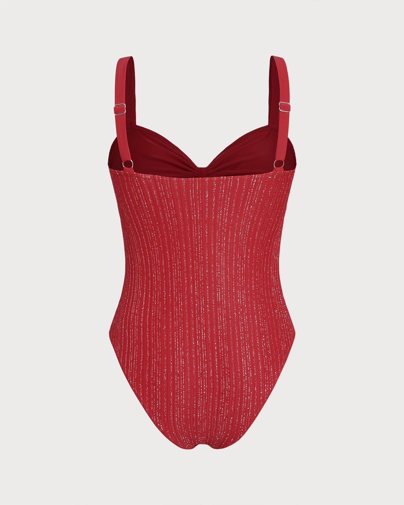 Anna-Berg | V Neck Bralette One Piece Swimwear, Women's, Red, Nylon, Fitted