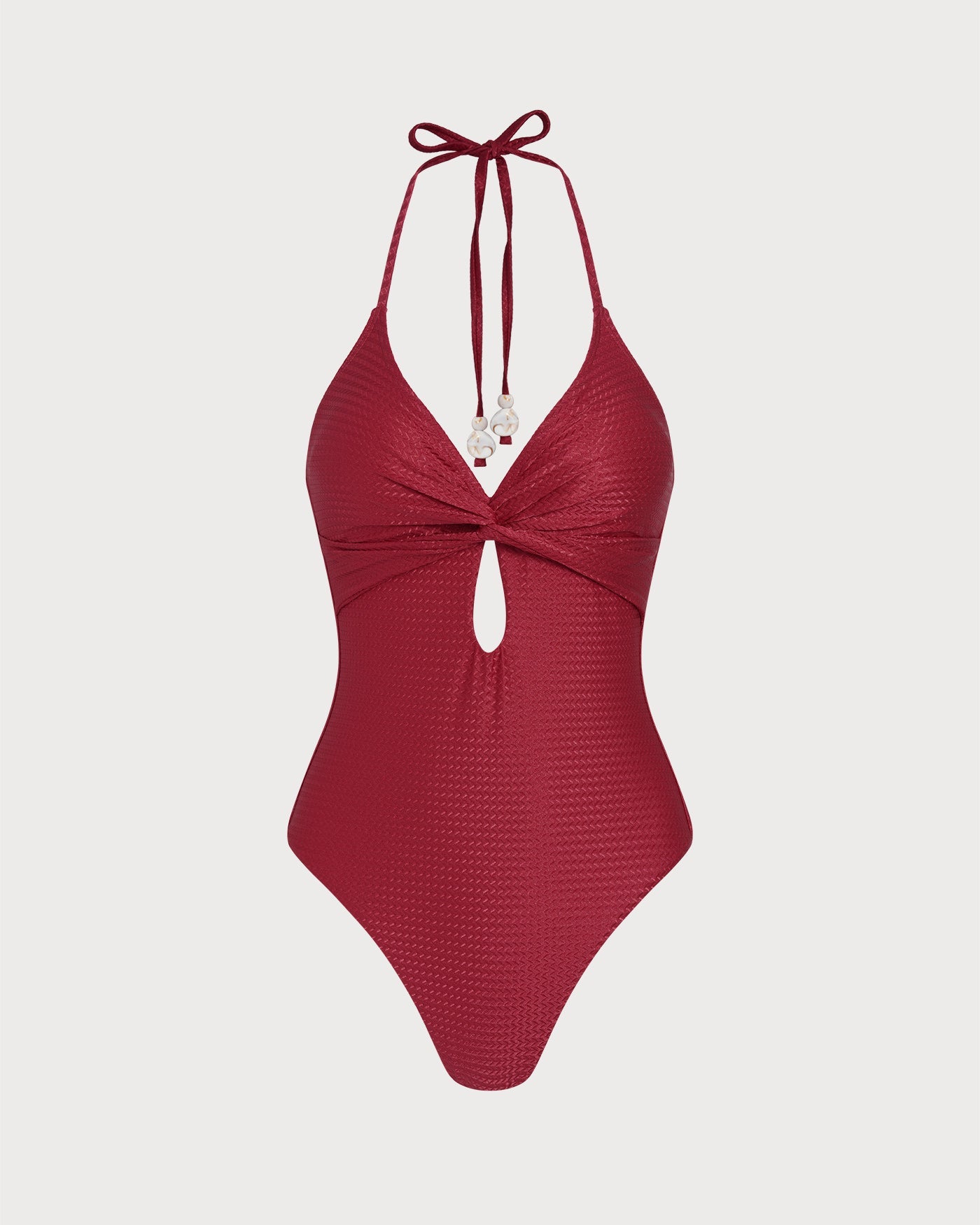 Anna-Berg | Halter Bralette One Piece Swimwear, Red
