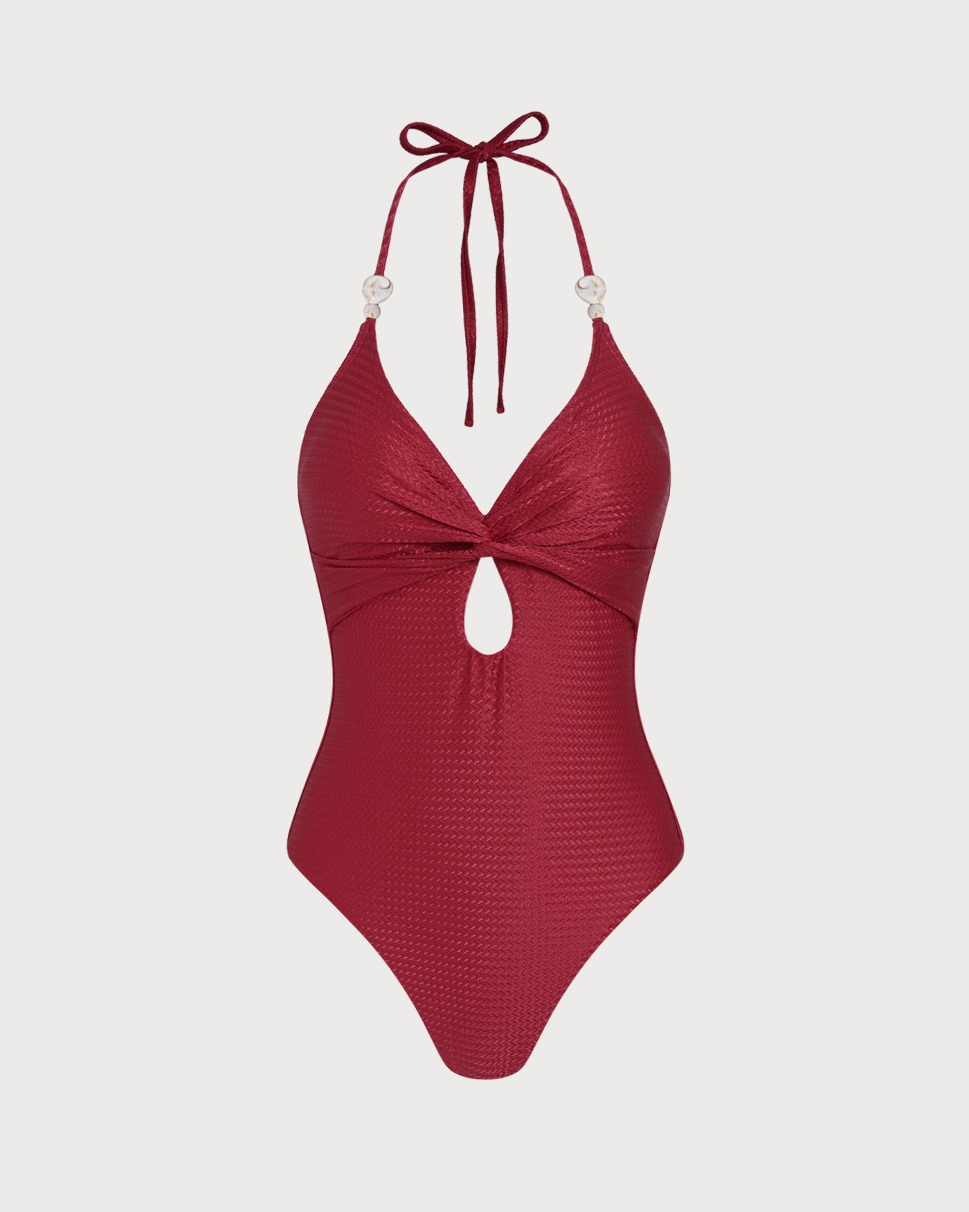 Anna-Berg | Halter Bralette One Piece Swimwear, Red