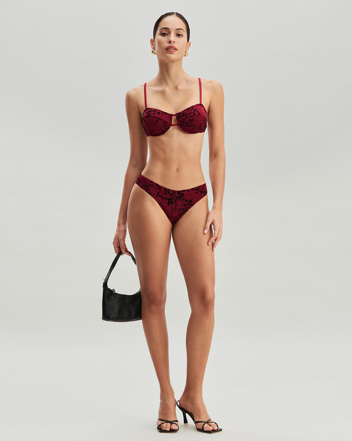 Anna-Berg | Floral Underwire Bikini Set for Women, Nylon, Regular Fit, Red