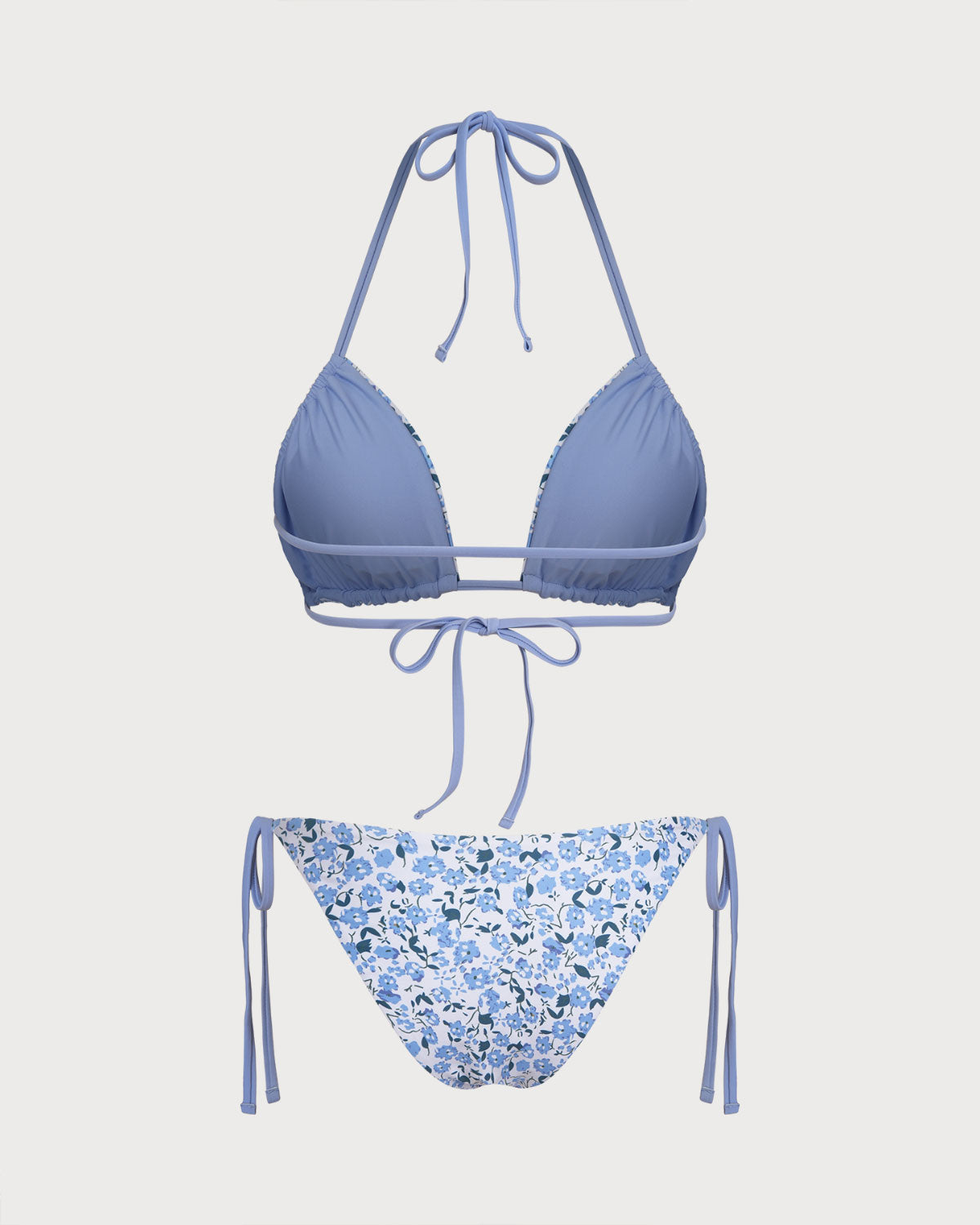 Anna-Berg | Floral Triangle Bikini Set for Women in Blue