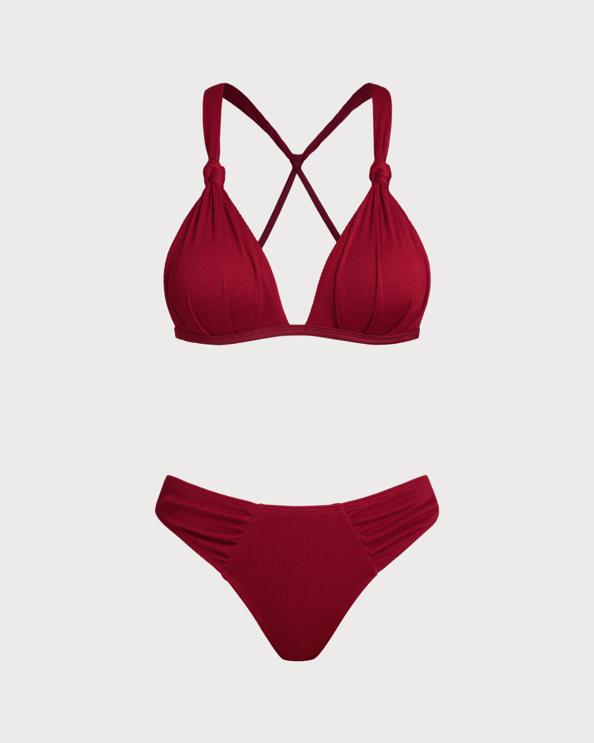 Anna-Berg | Ruched Bikini Set for Women in Red