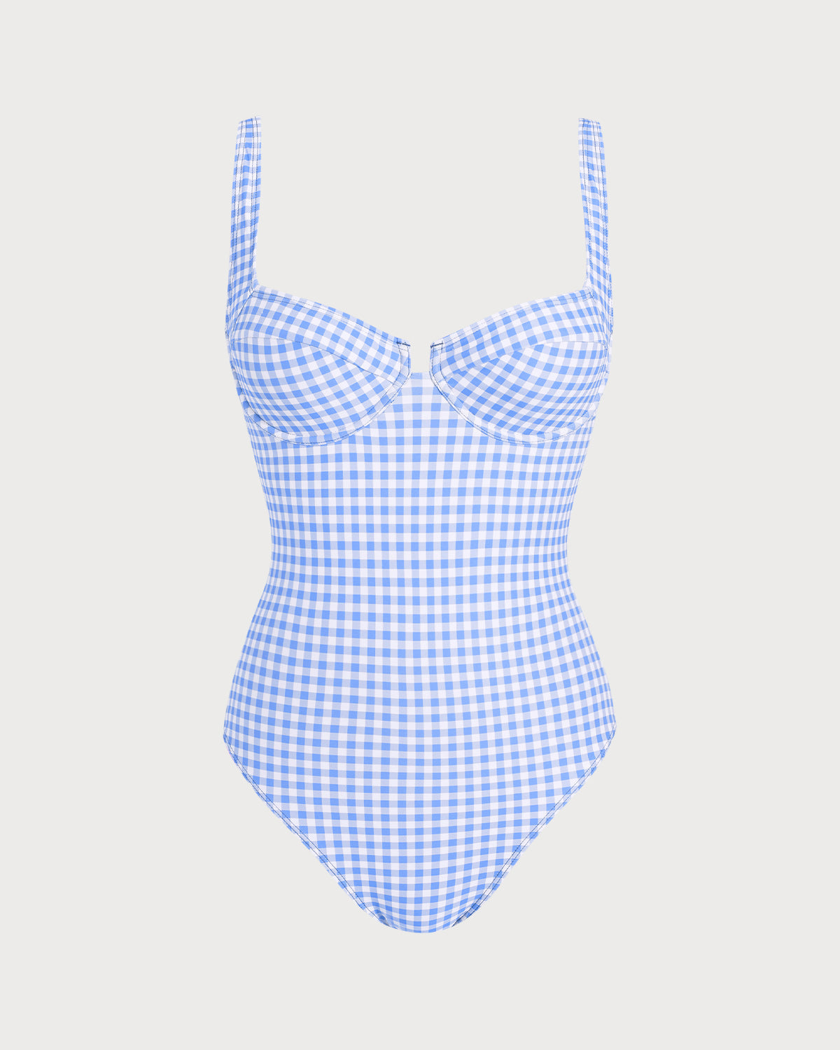 Anna-Berg | Plaid Underwire One Piece Swimsuit, Women's, Blue