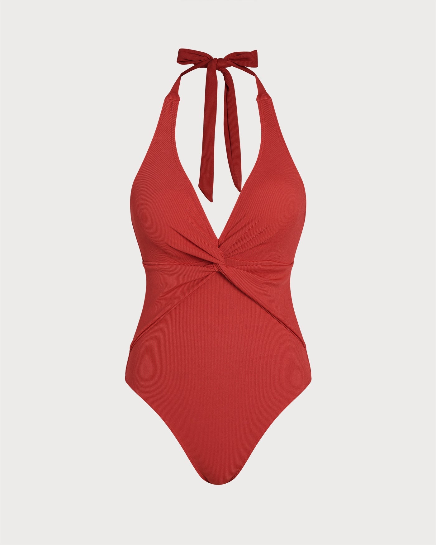 Anna-Berg | Halter Triangle One Piece Swimwear for Women, Red