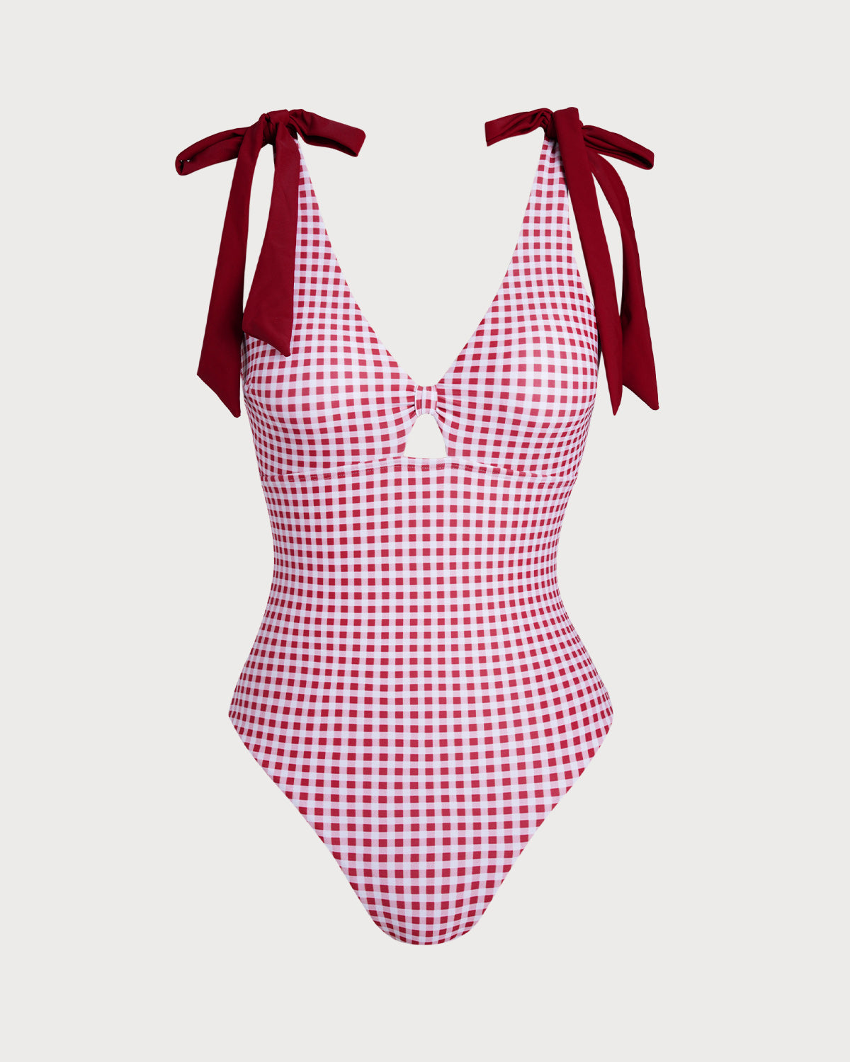 Anna-Berg | Plaid One Piece Swimwear for Women in Wine Red