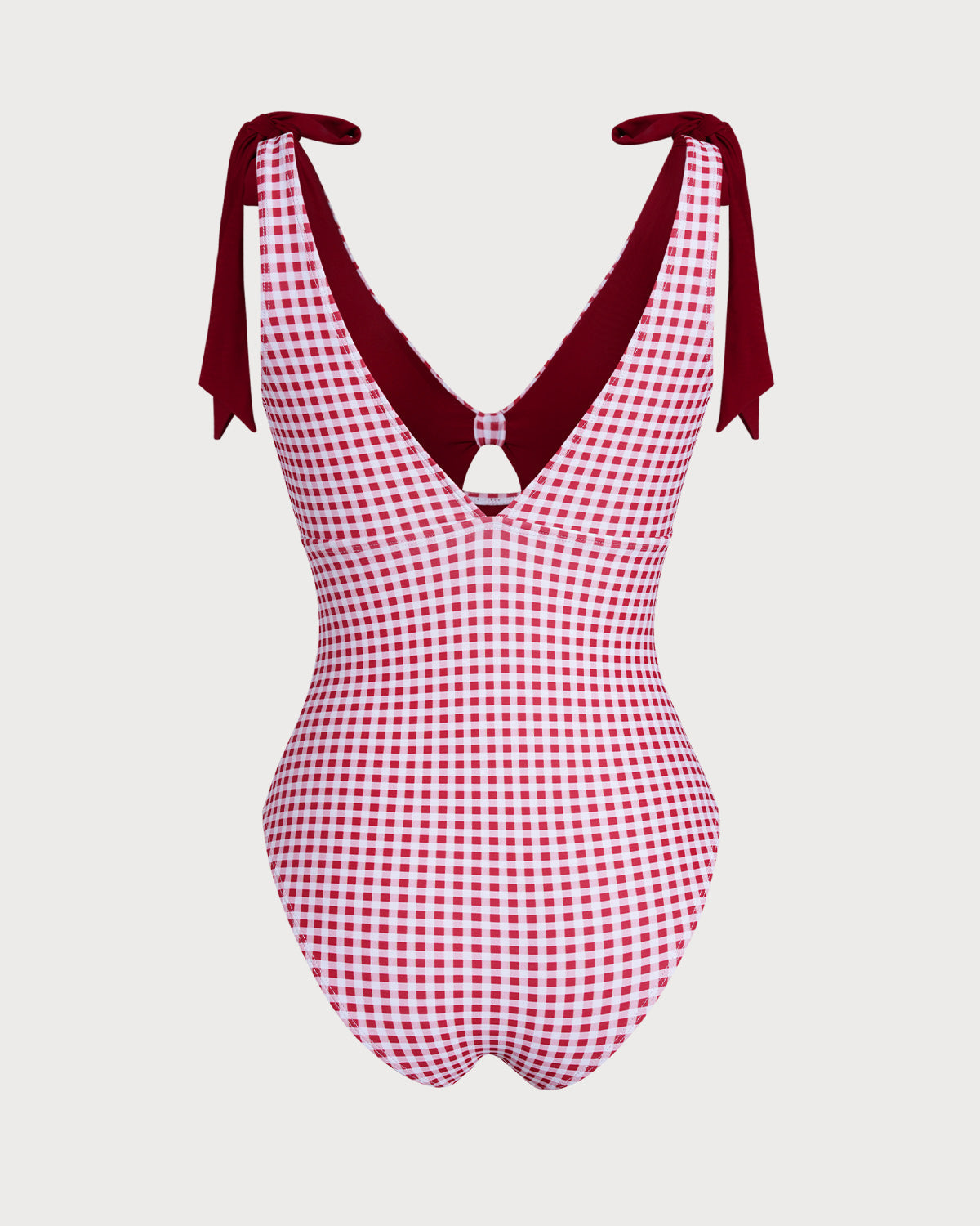Anna-Berg | Plaid One Piece Swimwear for Women in Wine Red