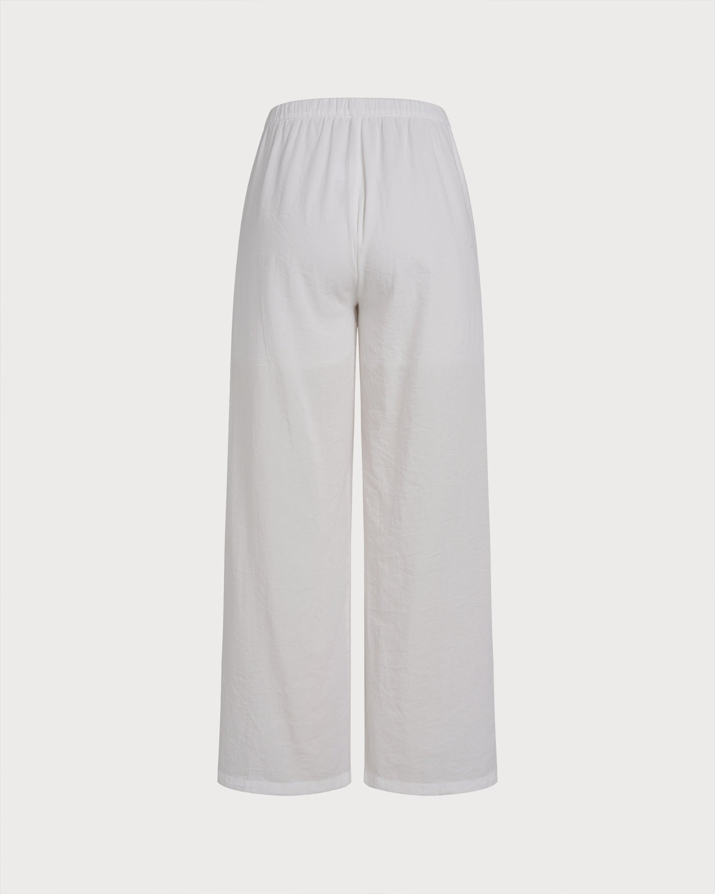 Anna-Berg | White Elastic Waist Straight Pants
