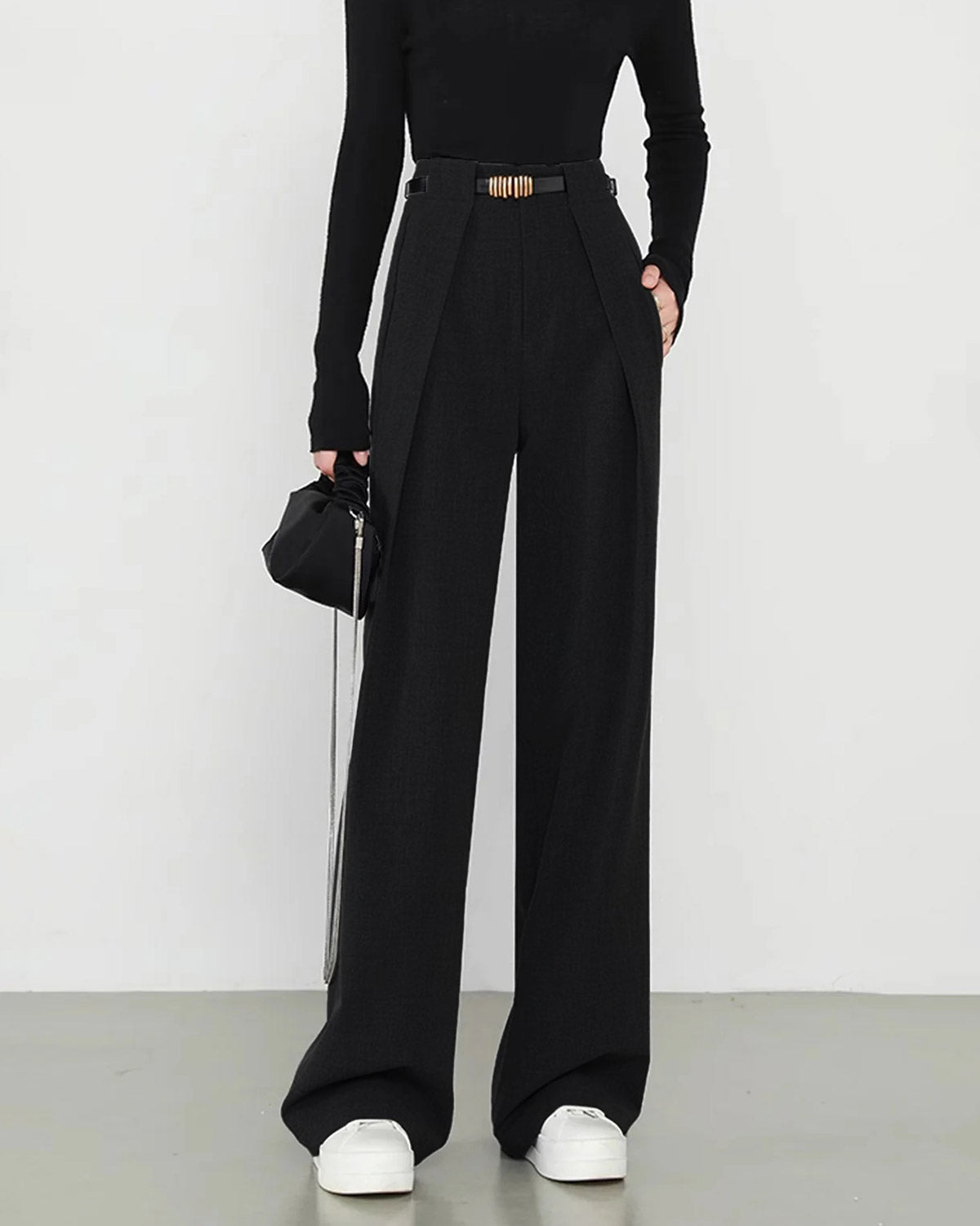 Anna-Berg | Black Natural Straight Pants