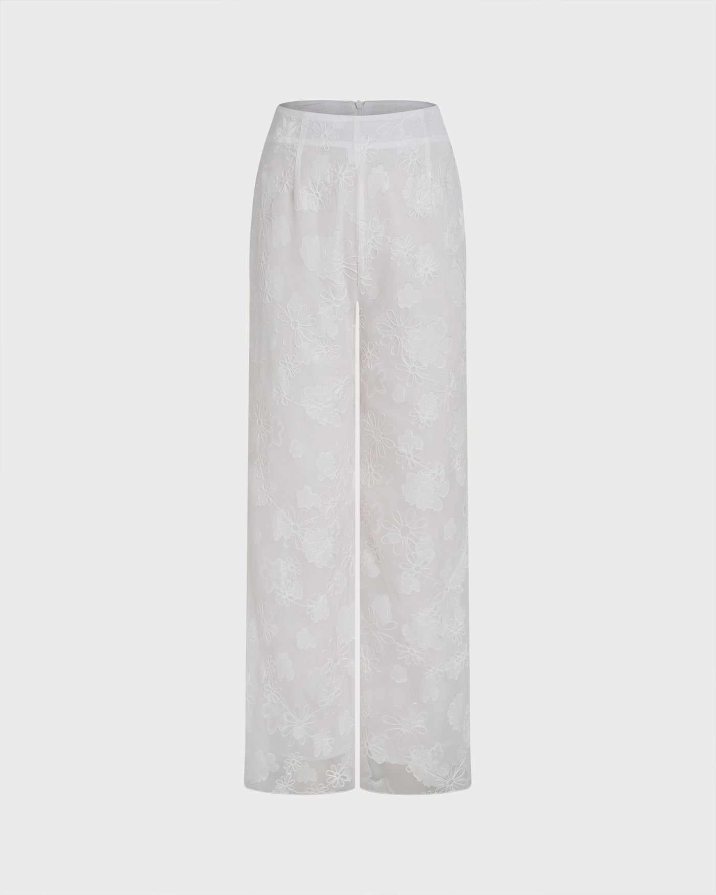 Anna-Berg | White Floral Elastic Waist Pants