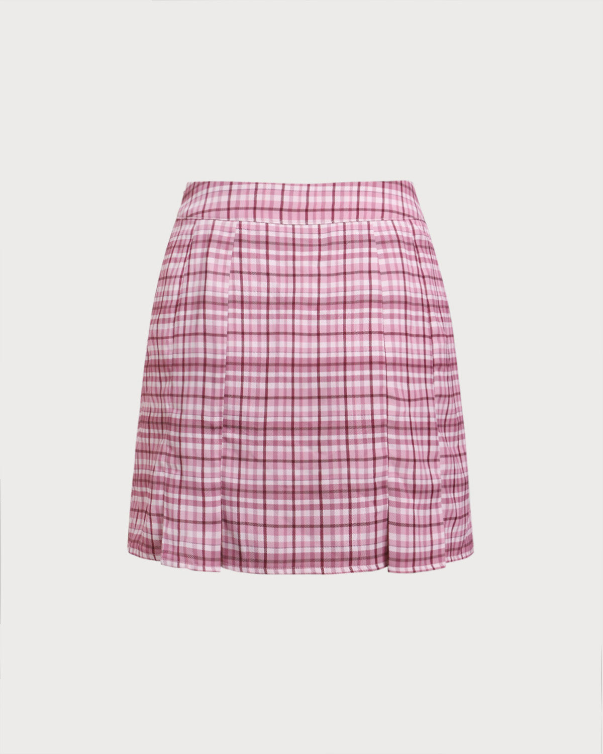 Anna-Berg | Pink Plaid Mini Skirt for Women
