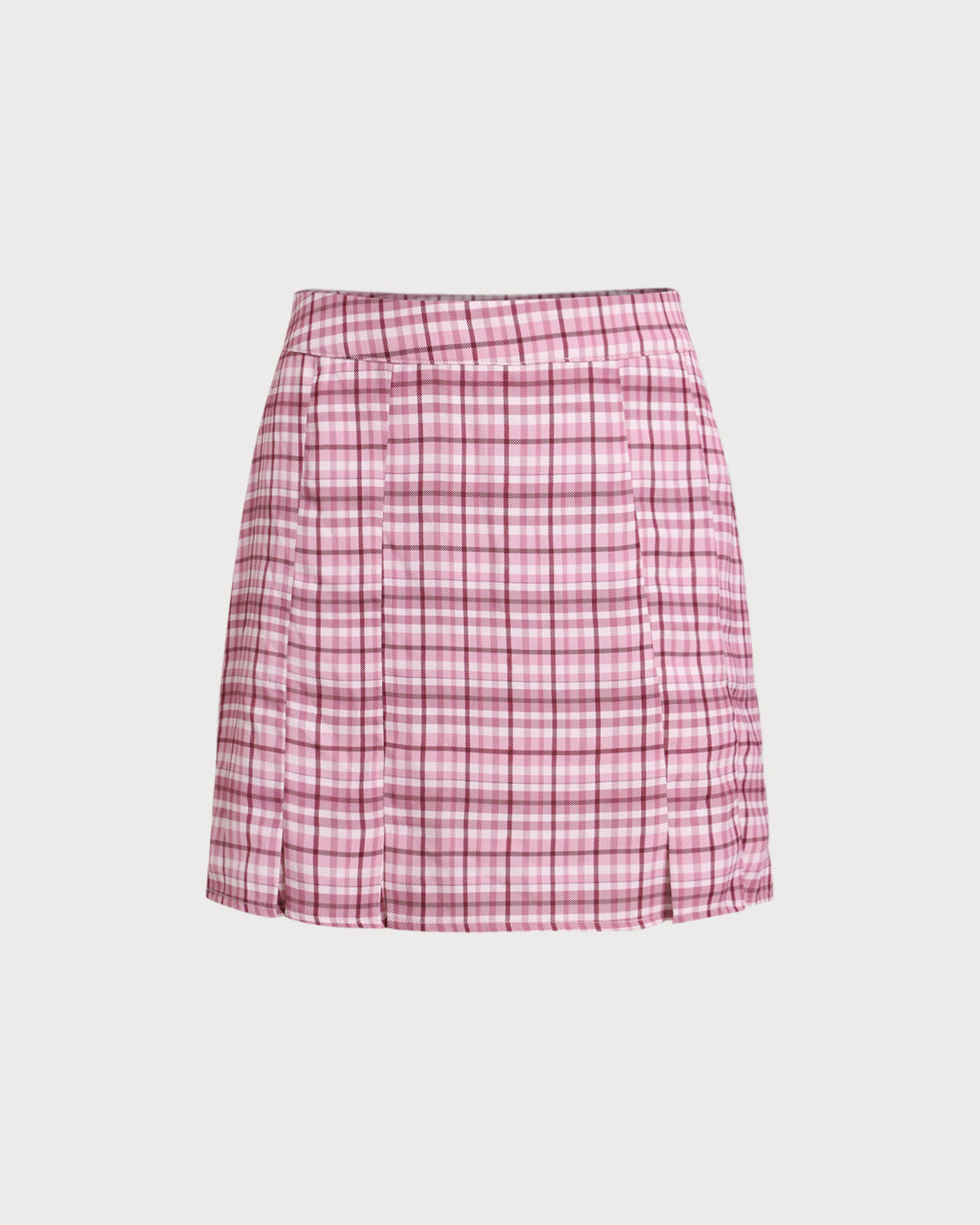Anna-Berg | Pink Plaid Mini Skirt for Women