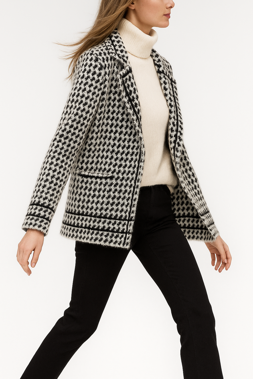 Anna-Berg | Houndstooth Knit Jacket