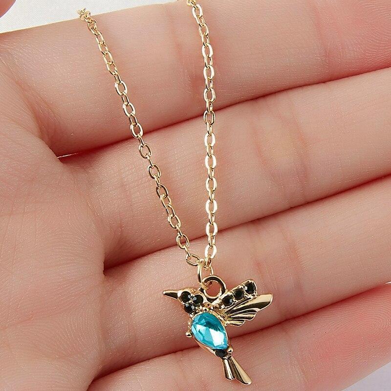 Email and Zircon Hummingbird Necklace