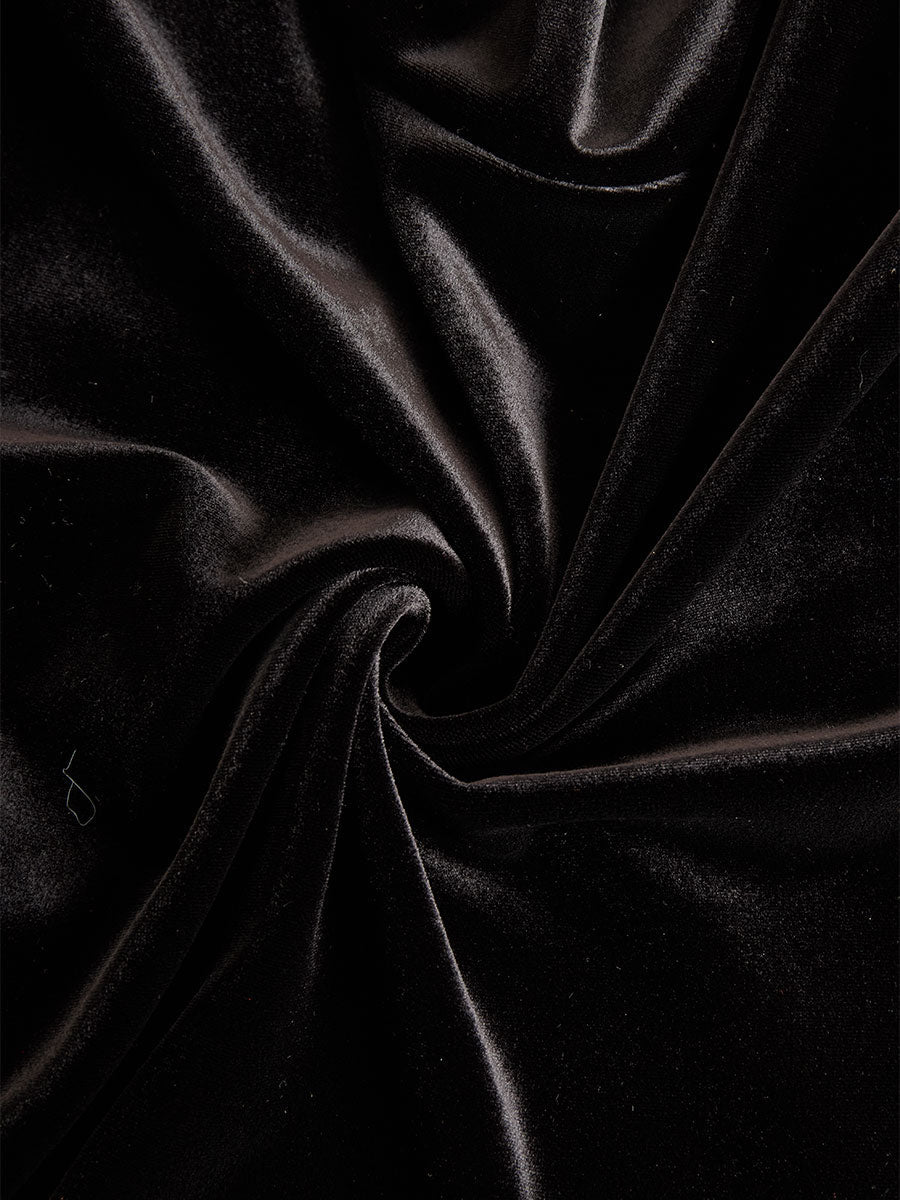 Anna-Berg | Elegant Black Velvet And Satin Midi Dress