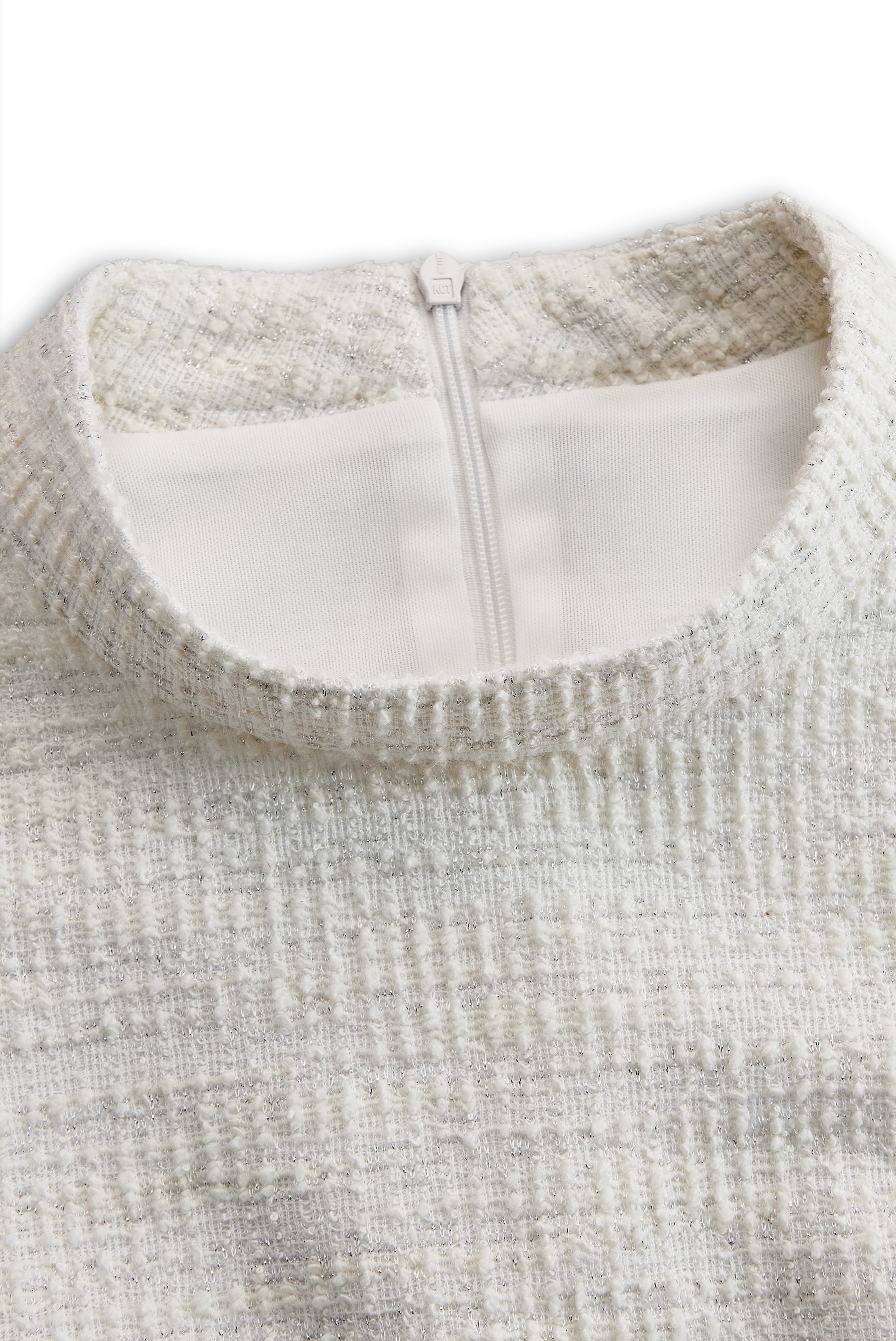 Anna-Berg | Ivory Tweed Fringe-Tiered Midi Dress