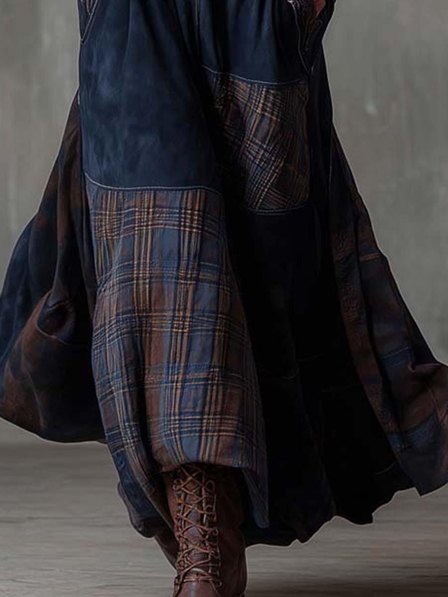 Anna-Berg | Suede Patchwork Dress