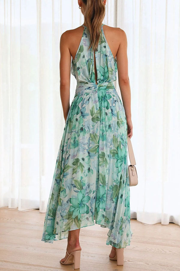 Anna-Berg | Modern Floral Maxi Dress With Tie for a Polished Look