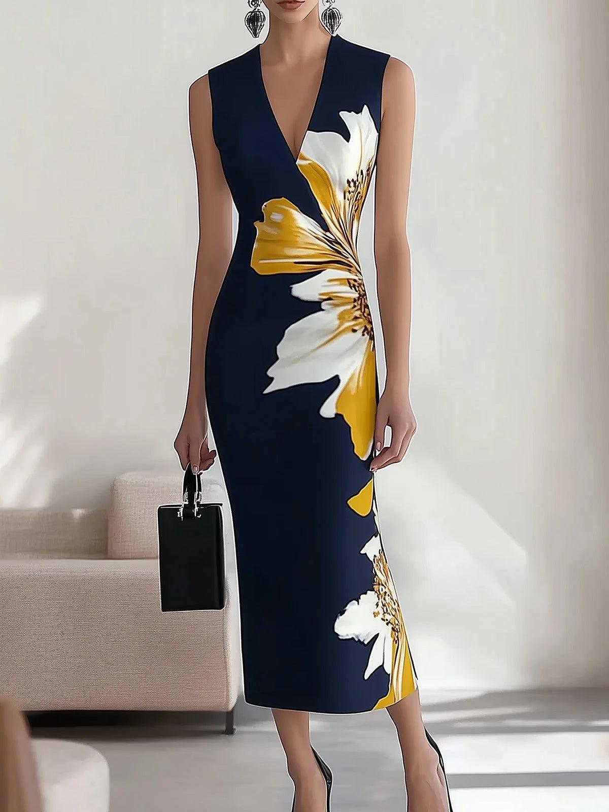 Anna-Berg | Sculpted Glam Elegant Workplace Festival Midi Dress