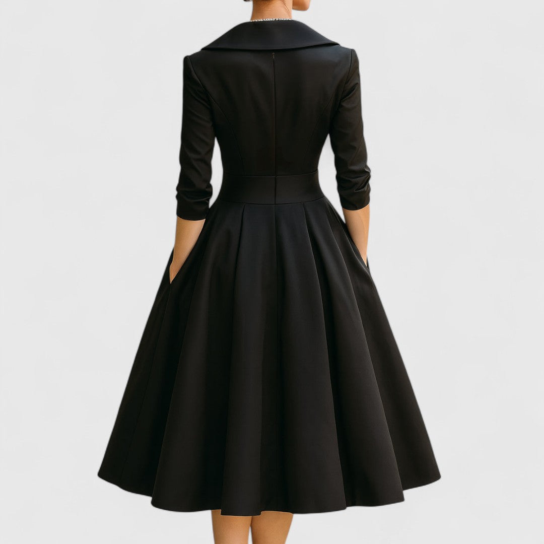 Anna-Berg | Flowing Midi Flared With Wrap Neckline Made to Turn Heads