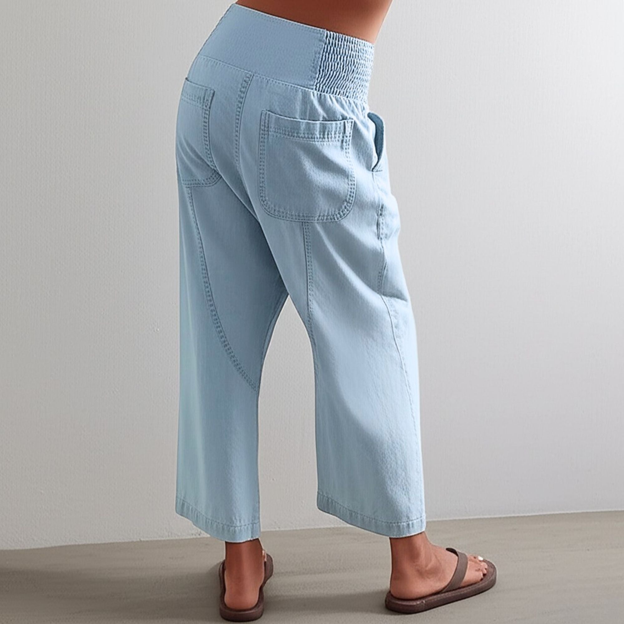 Anna-Berg | Black Wide-Leg Relaxed-Fit Cotton Pant