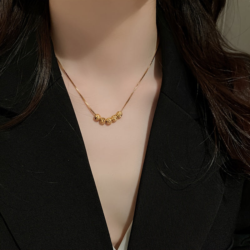 Round Beaded Gold Necklace