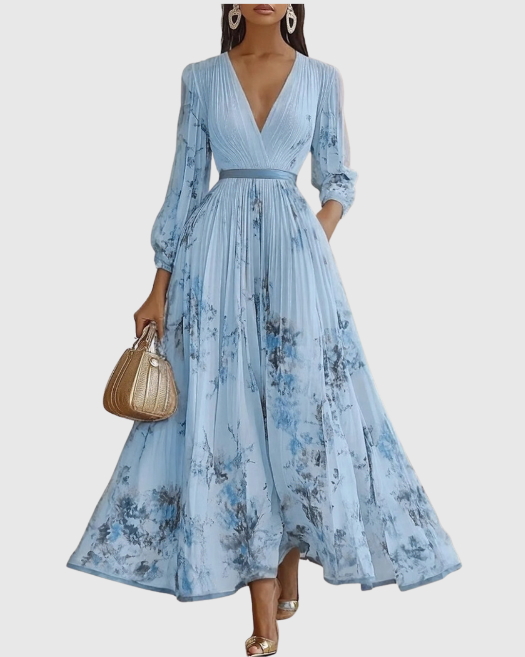 Anna-Berg | Elegant Pleated Maxi Dress Made to Turn Heads