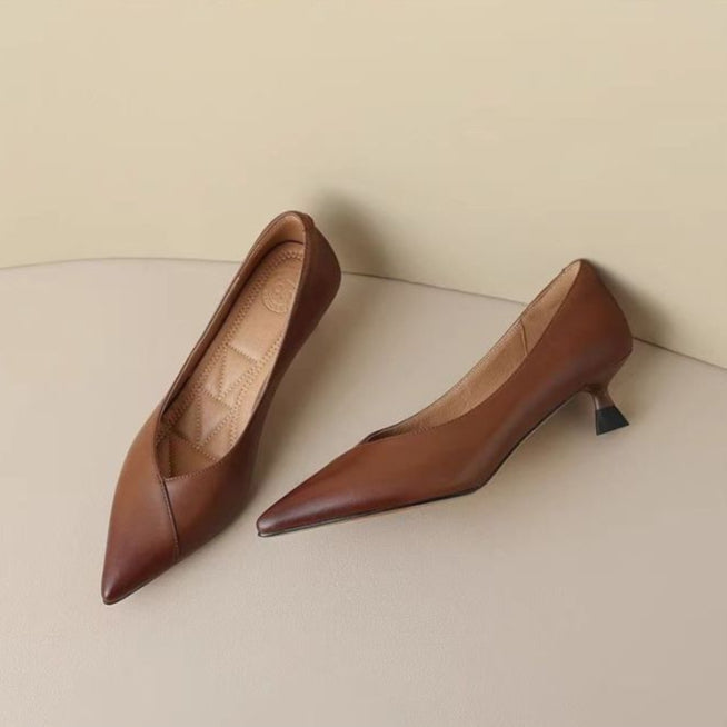 Anna-Berg | Elegant Pointed Toe Leather Heels