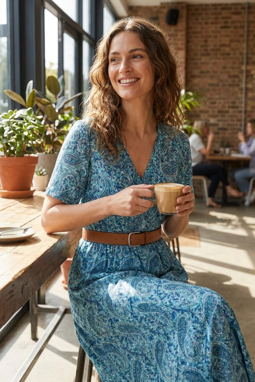 Anna-Berg | Boho Printed Short Sleeve Maxi Dress for Effortless Elegance
