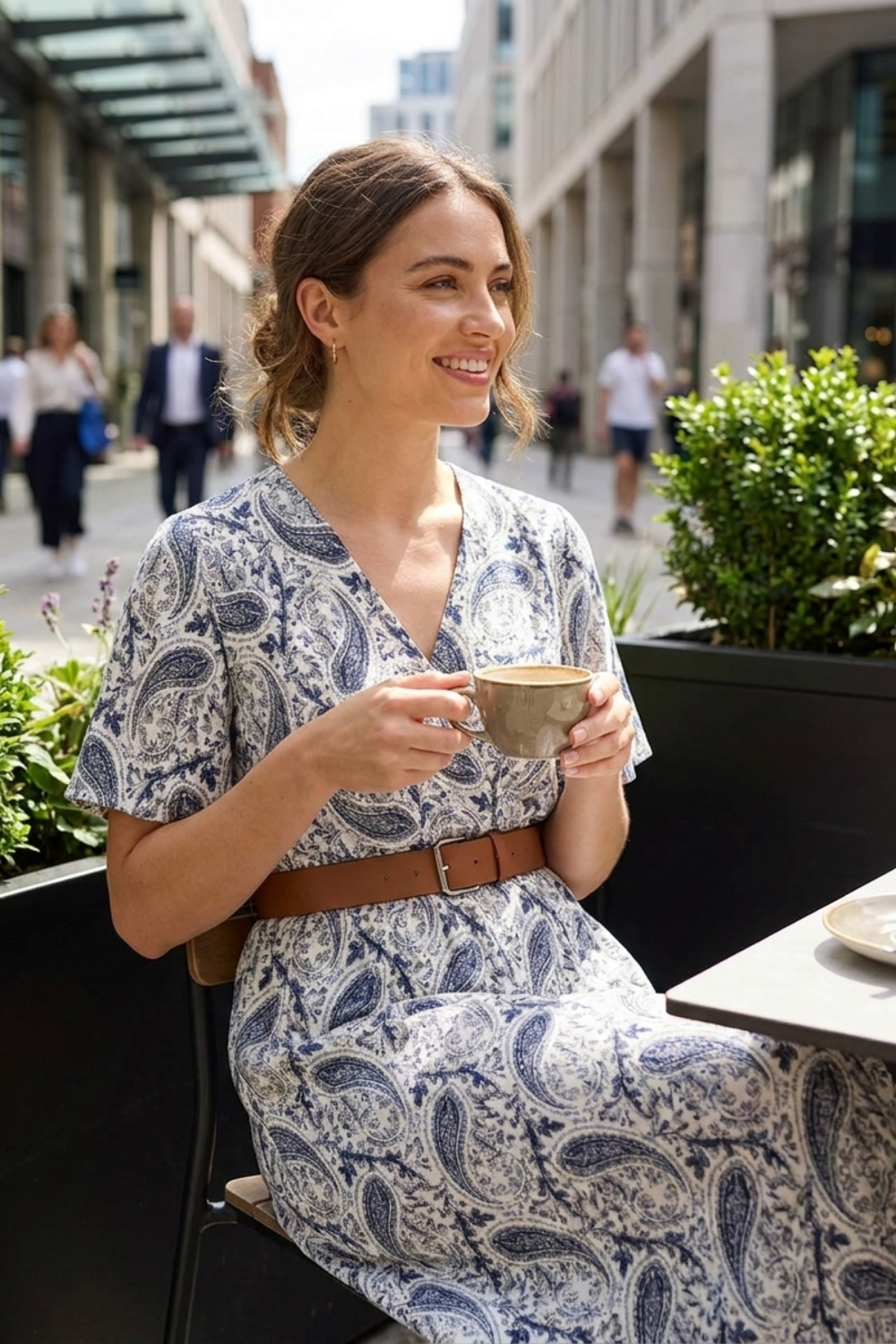 Anna-Berg | Boho Printed Short Sleeve Maxi Dress for Effortless Elegance