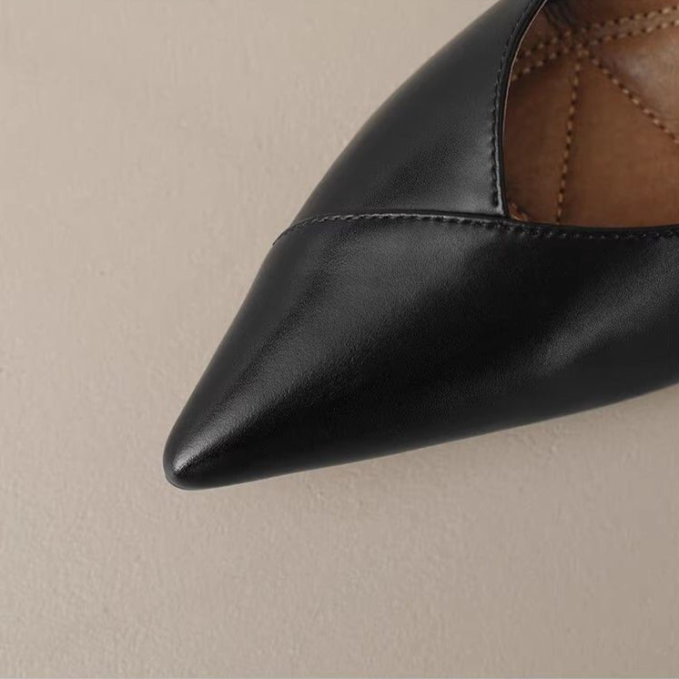 Anna-Berg | Elegant Pointed Toe Leather Heels