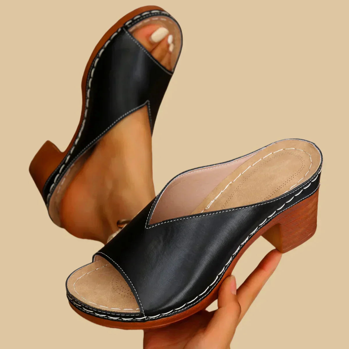 Anna-Berg | Elegant Orthopedic Sandals With Thick Heels