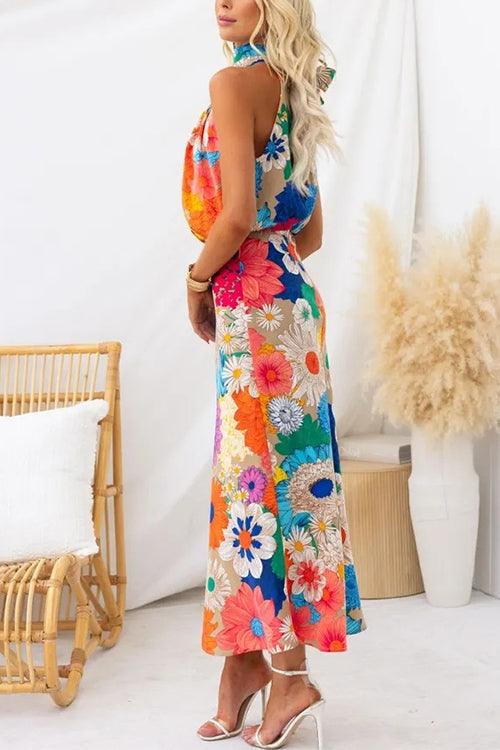 Anna-Berg | Chic Sleeveless Floral Print Maxi Dress for a Polished Look