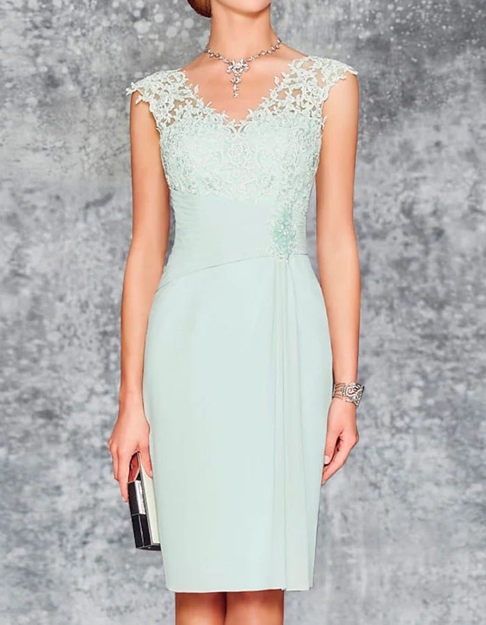 Anna-Berg | Mint Green Chiffon Two-Piece Dress