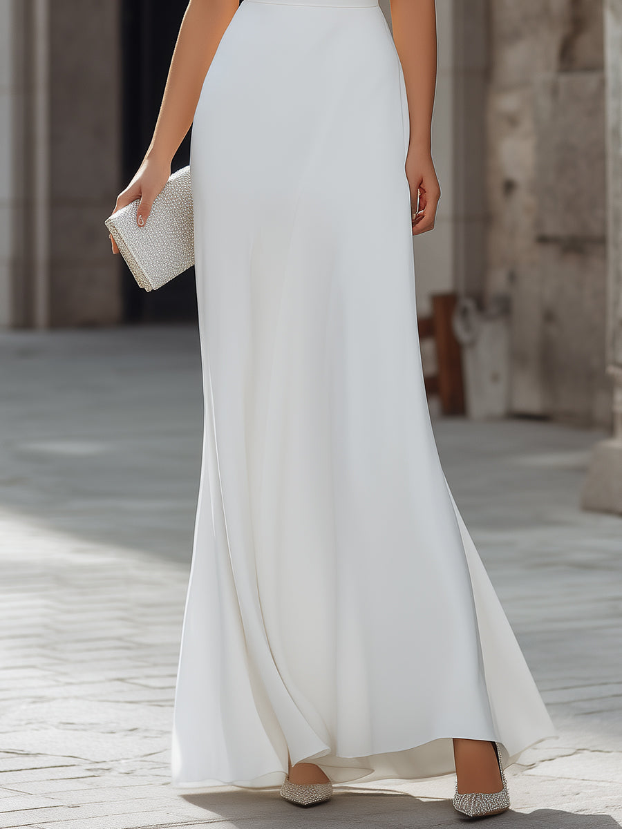 Anna-Berg | Sleeveless Draped Cowl Neck A-Line Dress
