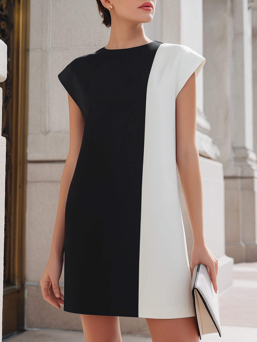 Anna-Berg | Contrast Panel Structured Dress