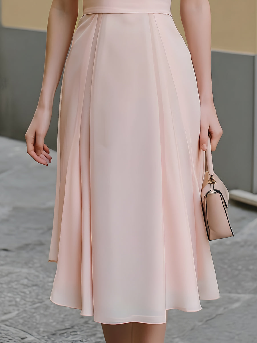 Anna-Berg | Draped Cowl Neck Sleeveless Midi Dress