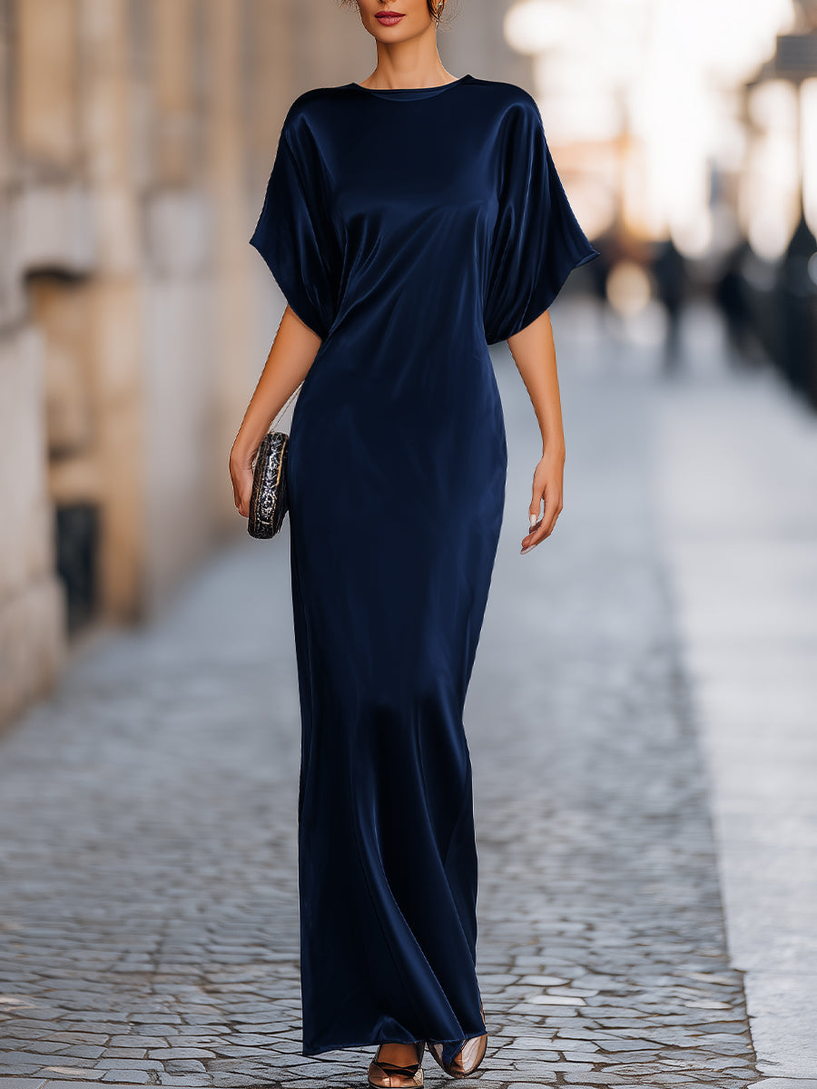 Anna-Berg | Relaxed Batwing Sleeve Fluid Column Dress