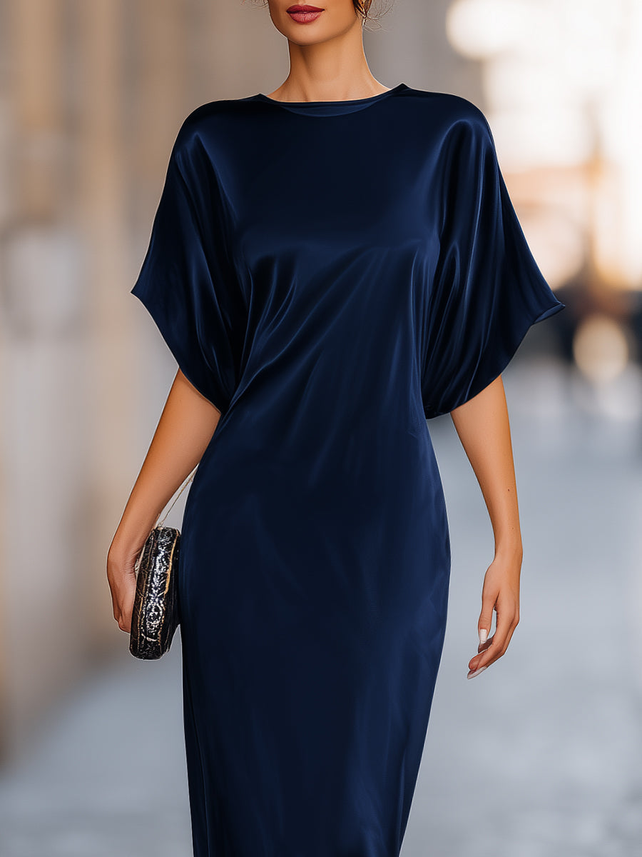Anna-Berg | Relaxed Batwing Sleeve Fluid Column Dress