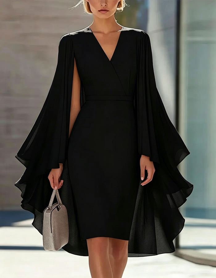 Anna-Berg | Pink Cape Style Dress
