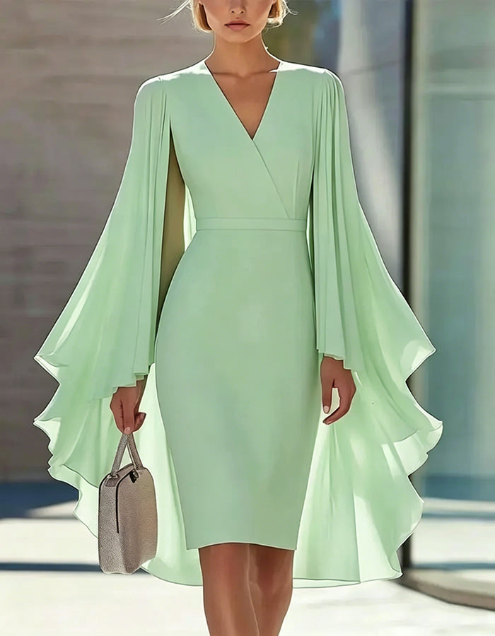 Anna-Berg | Pink Cape Style Dress