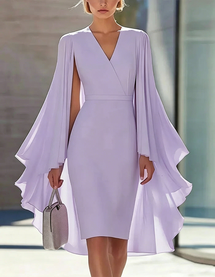 Anna-Berg | Pink Cape Style Dress