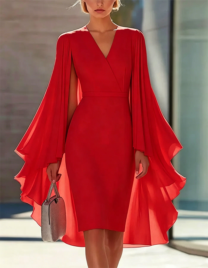 Anna-Berg | Pink Cape Style Dress