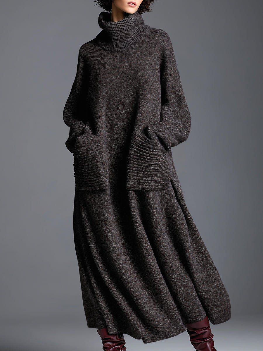 Anna-Berg | Brown Knit Dress